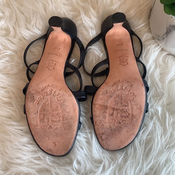 BRIGHTON Black Strrapy high heel shoes size 8.5 - Picture 4 of 9